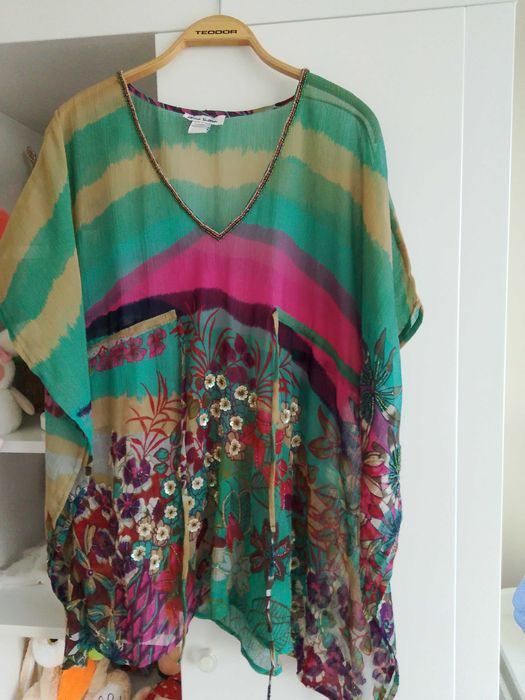 Плажно пончо с бродерия