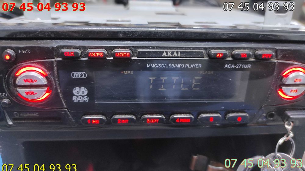 radio auto AKAI ACA 271 UR cu usb sdcard toate mufele prezente