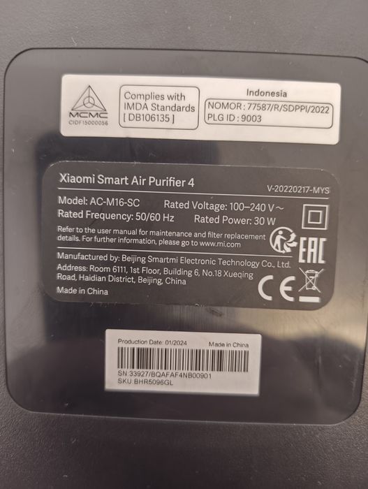 Xiomi smart air purifier 4