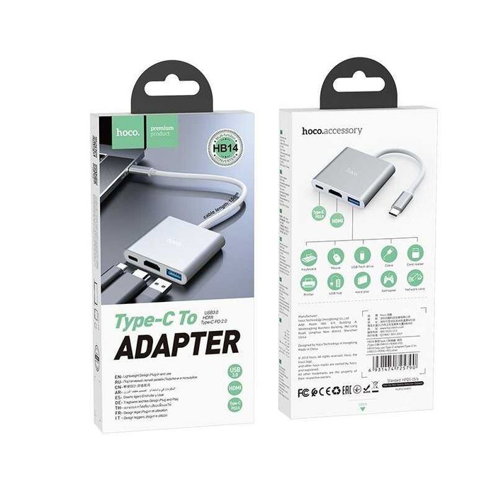 Адаптер Hoco HB14 HUB Type C USB