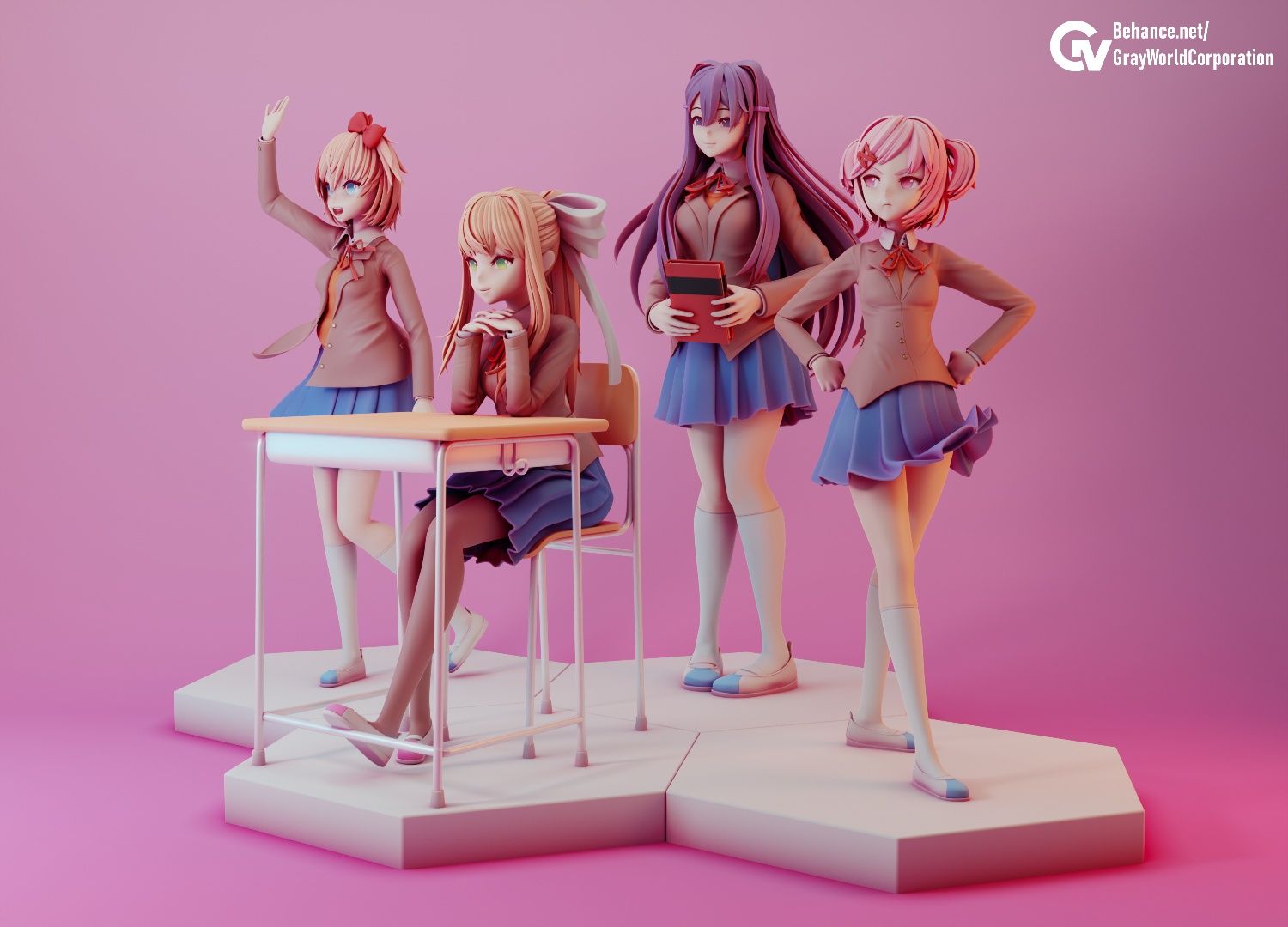 Stl файлы для 3D печати персонажей Doki Doki Literature Club: 1 200 тг. -  Прочие детские товары Актау на Olx