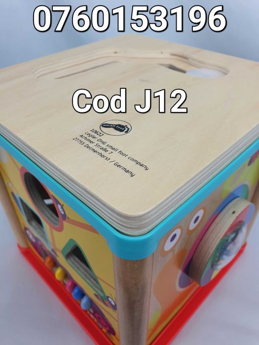 Centru-Cub de activitati Cu animale-Educativ-Interactiv-Din Lemn-J12