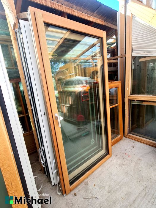 Usa terasa lemn,TRIPAN, 1.08 x h 2.11 , Internorm Austria ( LVIII )