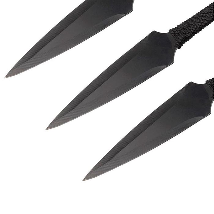 Set 3 cutite de aruncat Giant Kunai, 23 cm, negru, husa inclusa