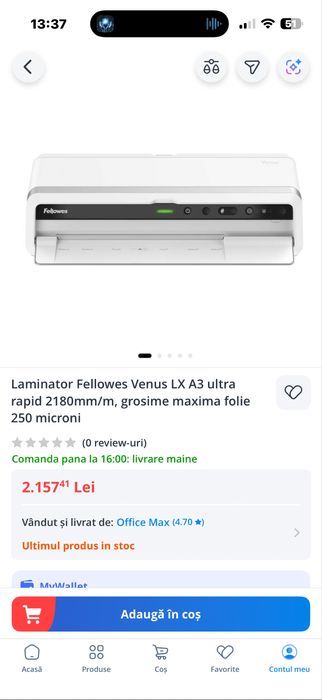 Laminator Fellowes LX A3