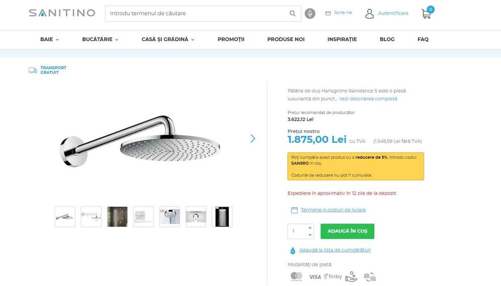 Hansgrohe Raindance S - Pălărie de duș PowderRain 240