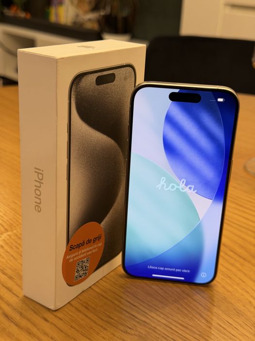 iPhone 15 Pro, White Titanium 128GB, impecabil