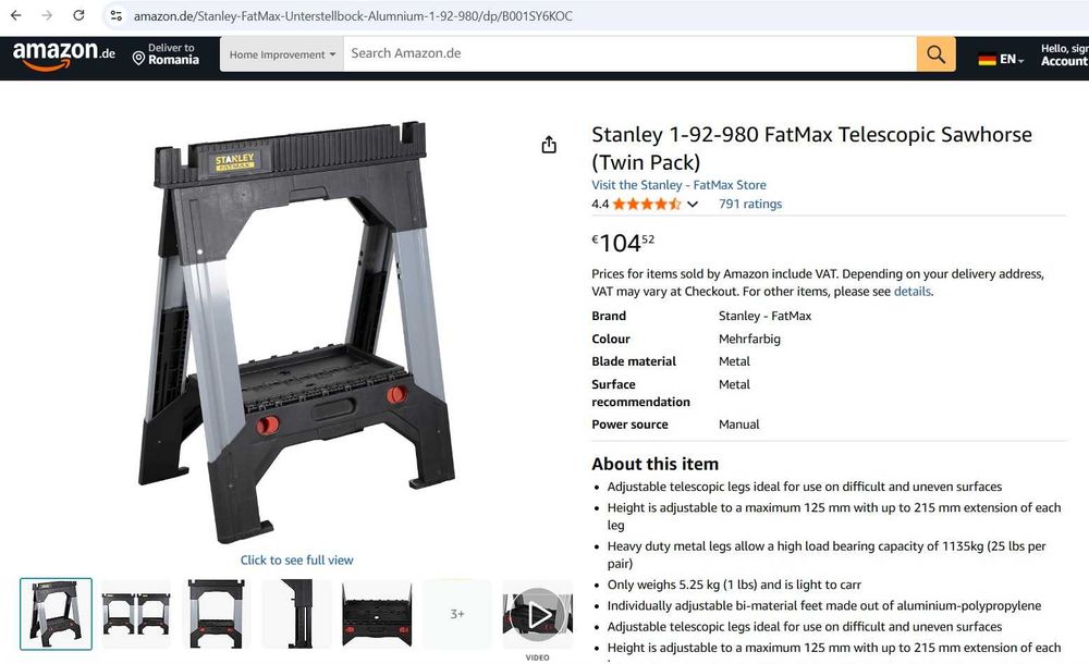 Capra lucru Stanley 1-92-980 FatMax, telescopica