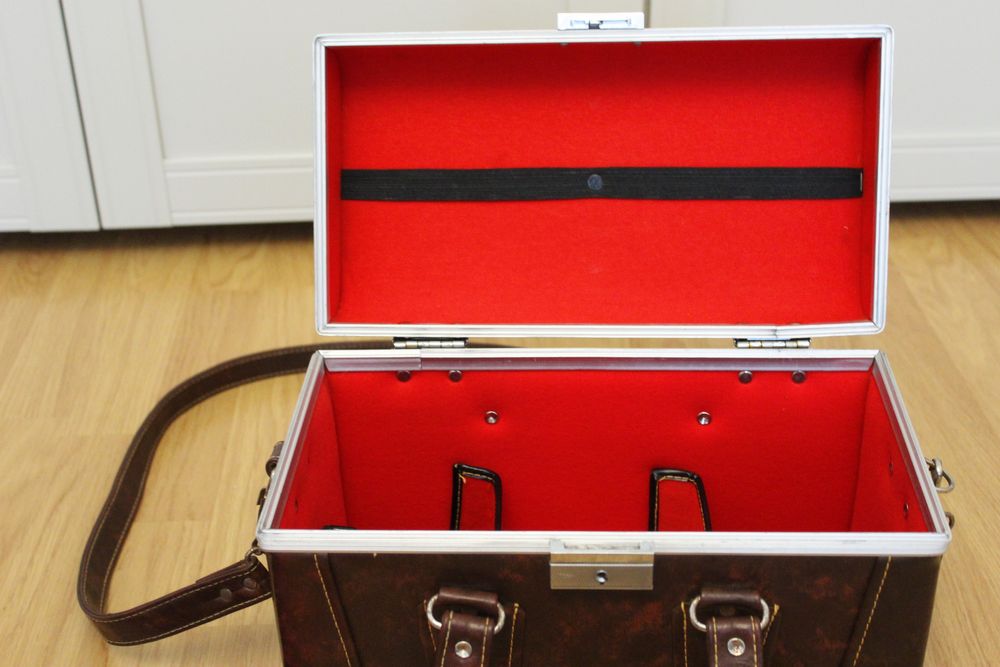 Geanta camera foto Vintage (piele&aluminiu) anii 1950-1970 Japan