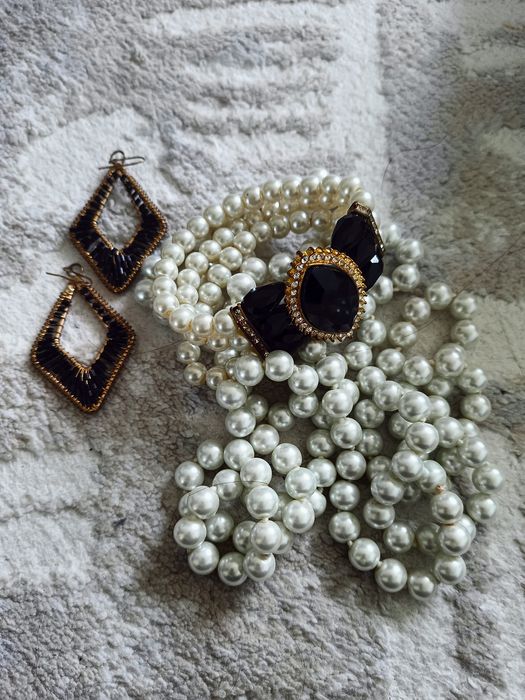 Бусы, браслет серьги под жемчуг
