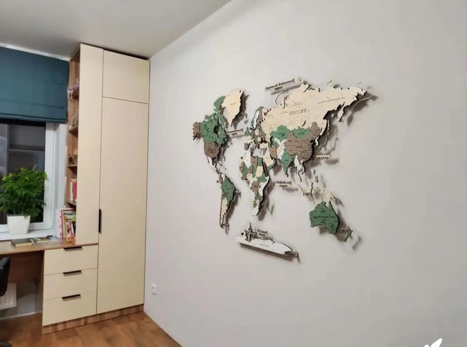Карта мира с креплением