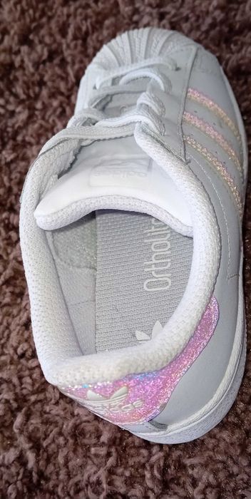 Adidas Superstar I White Iridescent детски маратонки обувки бели нови