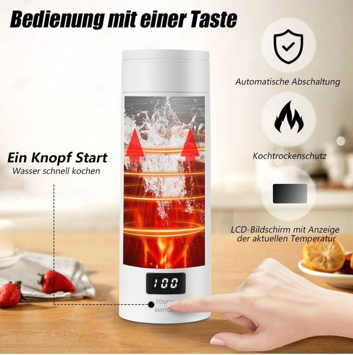 Fierbător de călătorie electric,  mini cană termică 3 în 1Fierbător de