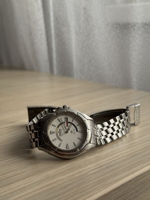 Seiko Kinetic SQ50 5M43-0B10 • vintage • full inox • day-date