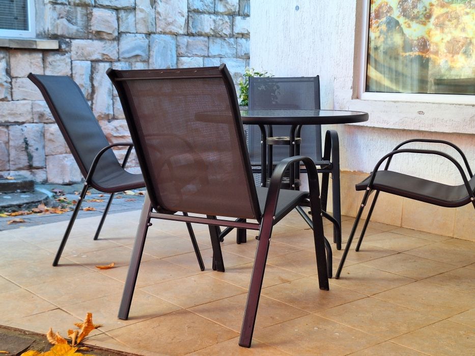 Градински комплект Style - стъклена маса и 4 стола