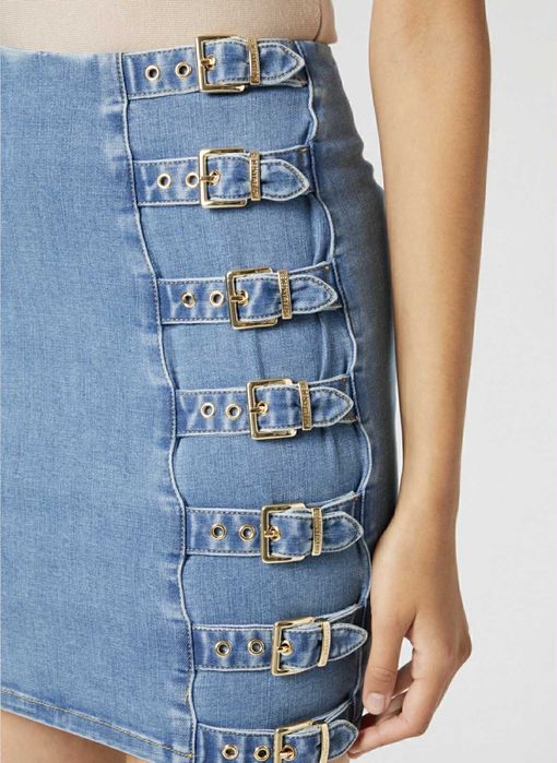 Дънкова пола с колани Hoermanseder x about you