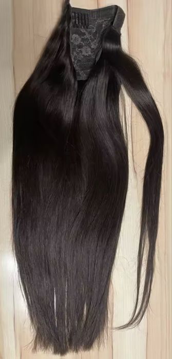 Екстеншън опашка от  100 %  естествена коса, 60 см,  150 гр