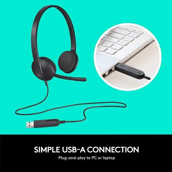 Casti Logitech On-Ear H340 cu microfon negru interfata USB noi sigilate