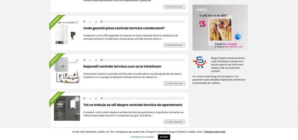 Vând site saramag.ro portal oferte & ghiduri, 300+ articole SEO,