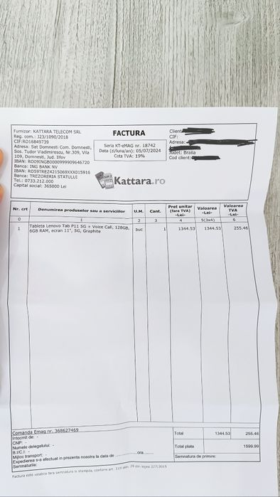 Tableta Lenovo Tab P11 5G + Voice Call, 128GB, 6GB RAM, ecran 11", 5G