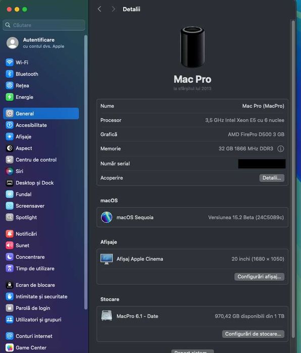 Mac Pro 6.1 de 1 Terra, pachet complet original Apple