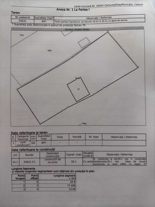 Teren intravilan in Sisterea, comuna Cetariu