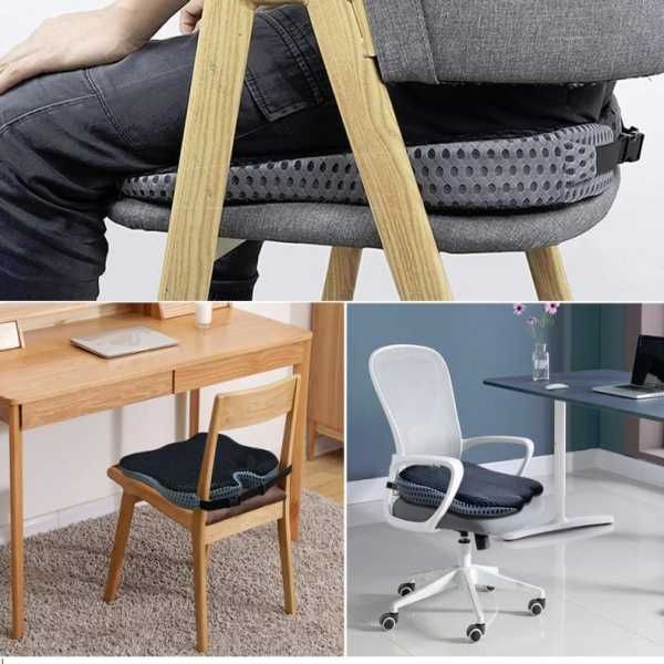 Възглавница с мемори пяна и 3D дишаща мрежа, Противохлъзгаща, За офис