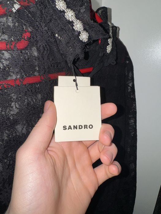 Sandro Paris Black Lace Mini / Short Dress