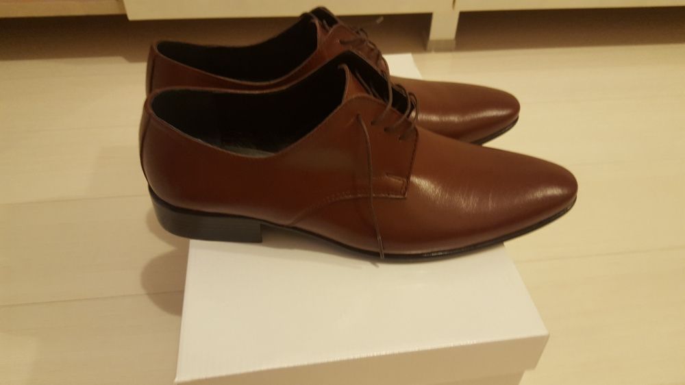 Pantof piele eleganți maro