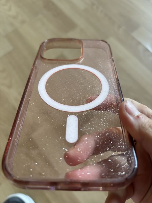 Carcasa roz cu sclipici pentru Iphone 14 Pro