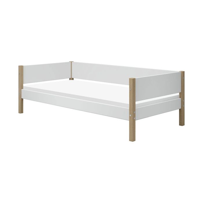 Pat copii stejar și PAL 80x160 cm saltea premium cu strat cocos inclus