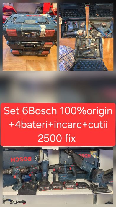Set 6Bosch 100%originale 4bateri+incarc+cutii tot functioneaza pret fix
