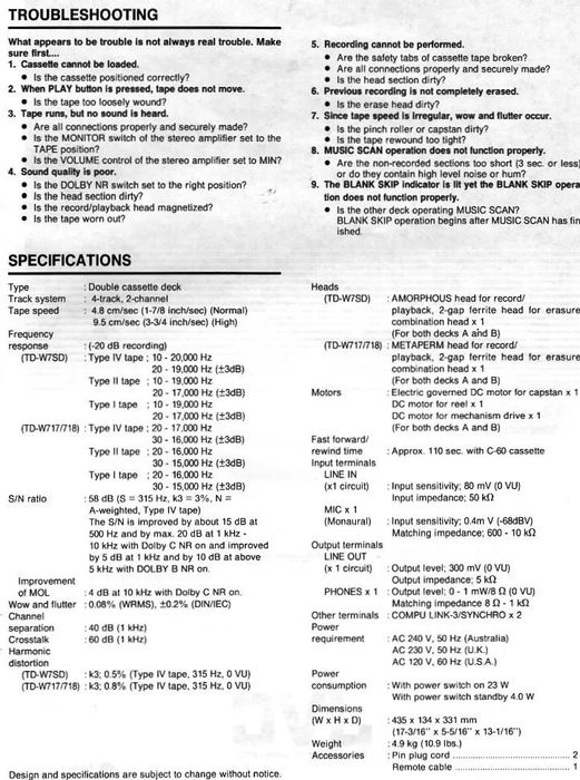 JVC TD W - 718  Compu double calibration deck