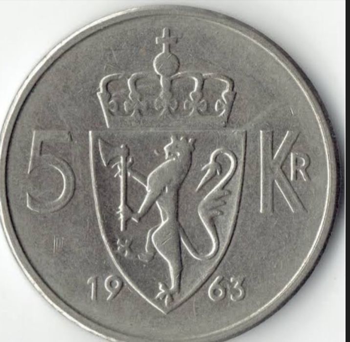 Продам монету 5крон 1963год