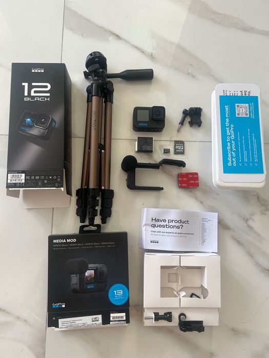 1 ГОДИНА ГАРАНЦИЯ! Камера GoPro Hero 12 + Media Mod + Статив и карта памет