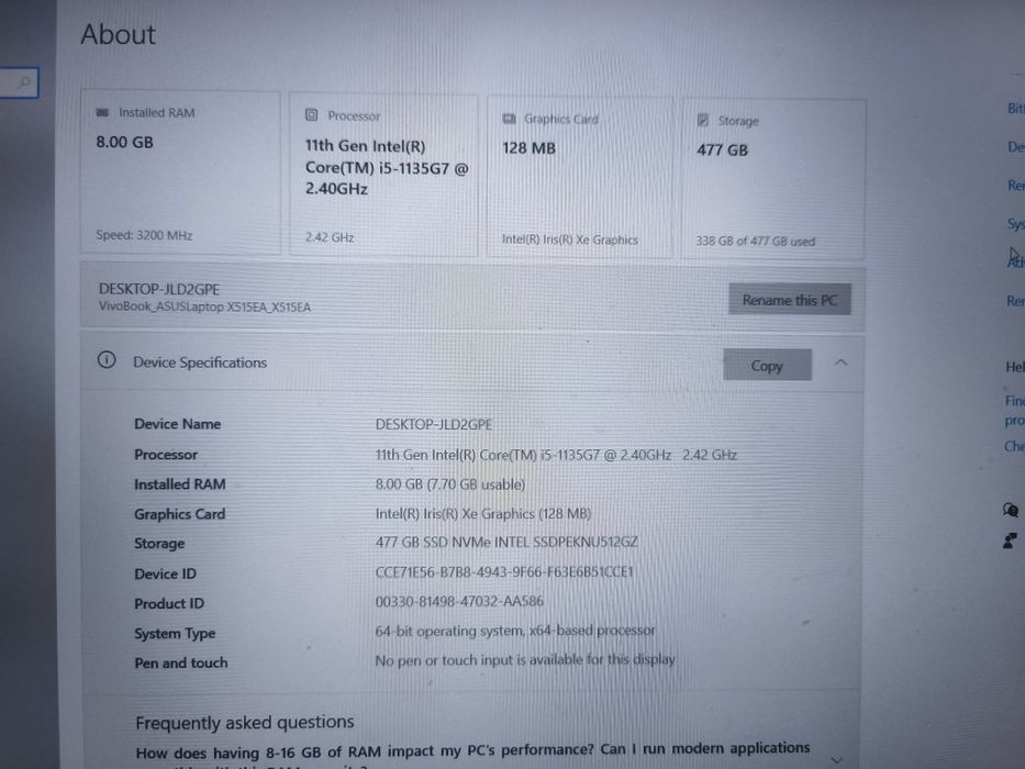 Laptop ASUS VivoBook  x515EA