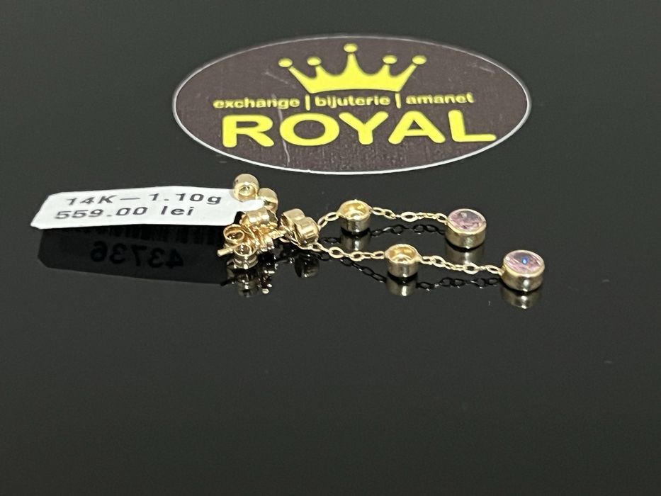 Bijuteria Royal CB : Cercei lungi aur 14k 1,10 grame