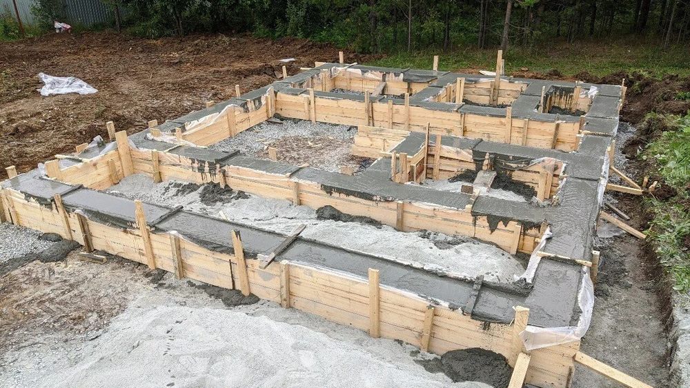 Заливка фундамента