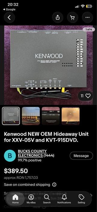 Statie auto muzica Kenwood  XXV-05V and KVT-915DVD.