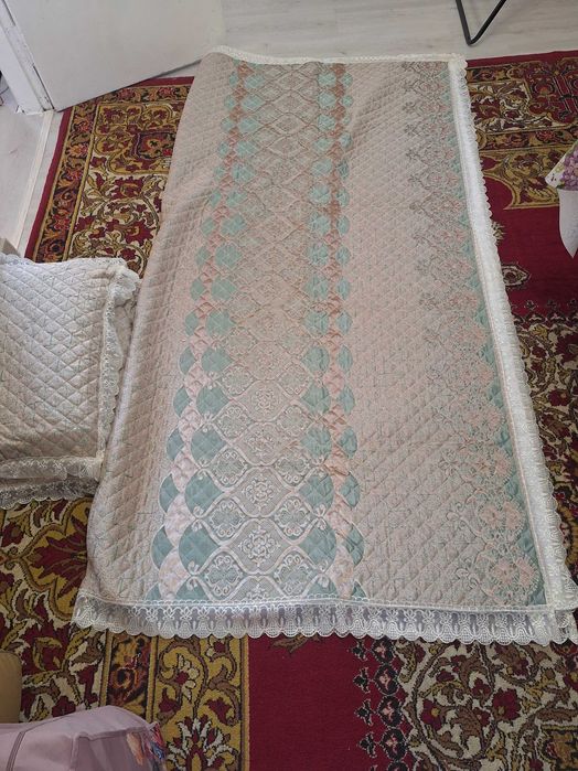 Покрывало и подушки для кровати/ кровать учун прокрывало ва йостиклари