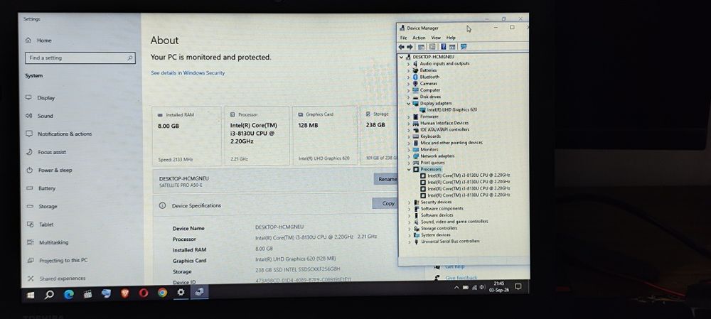 Vând laptop i3 8 GB ram DDR4 SSD M.2 cu 9 jocuri instalate perfect funcțional