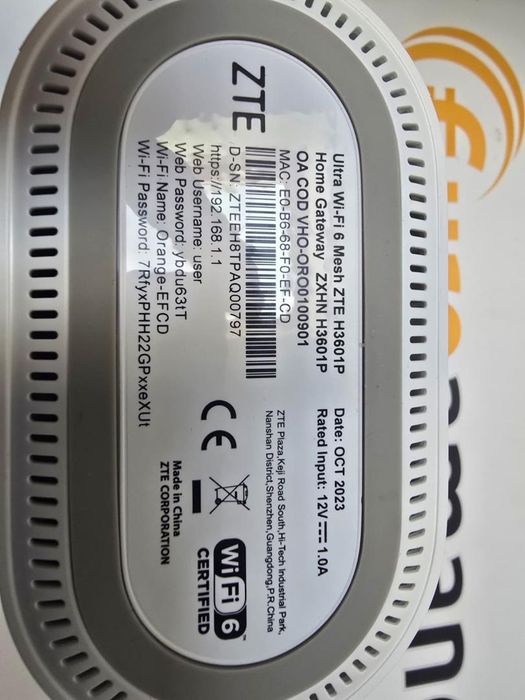 Wi-Fi Ultra ZTE h3601p -P-