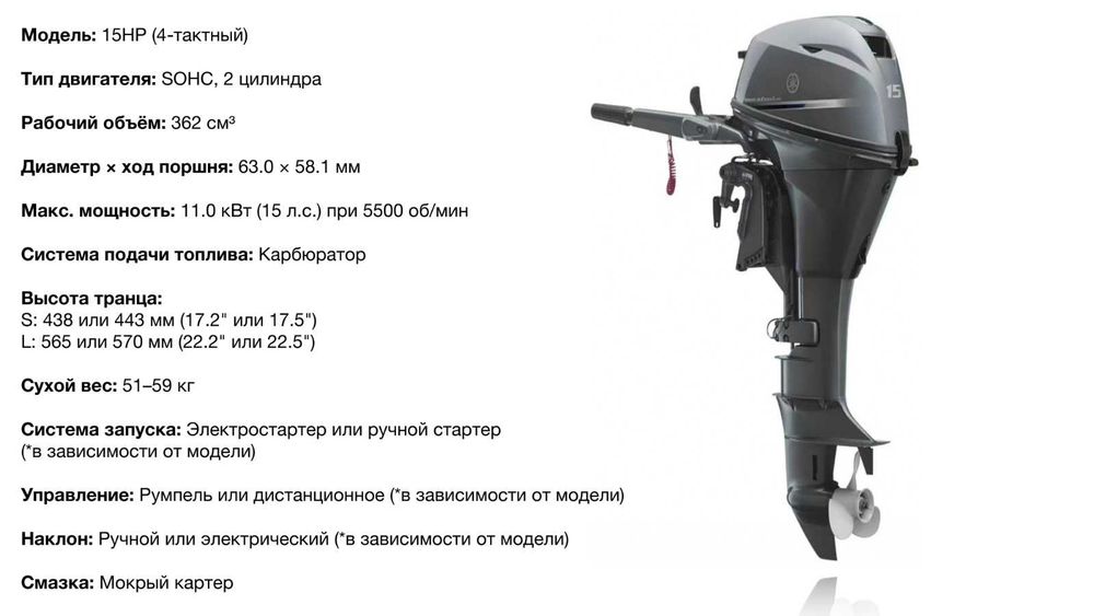 Четырехтактный лодочный мотор 20 л.с.