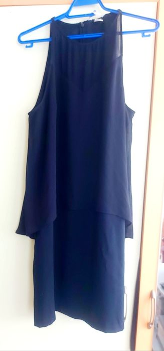 Тъмносиня лятна рокла,размер М отговаря