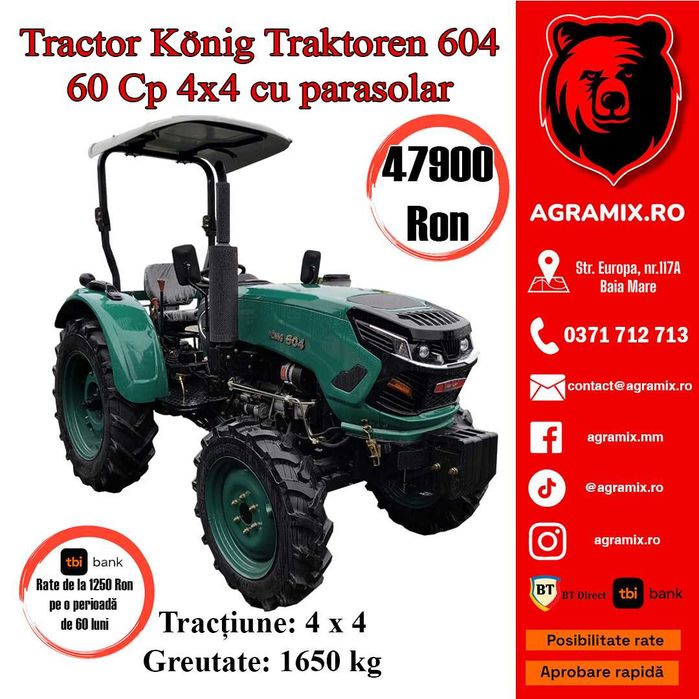 Tractor Konig Traktoren nou  fara cabina putere 60 CP Agramix