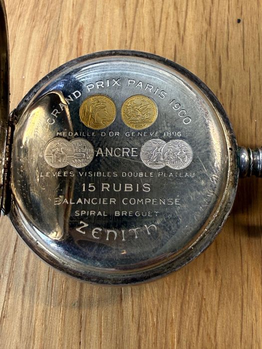 Винтидж сребърен джобен часовник Zenith 0.800 (Grand Prix Paris 1900)