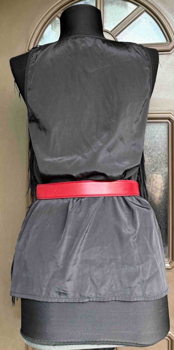 PINKO Superb Top Franjuri Cristale Glossy Negru Italia Original