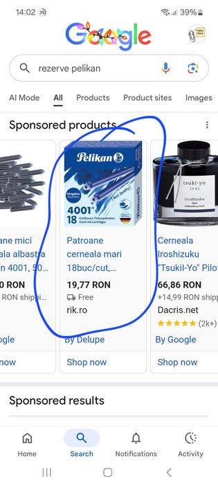 Rezerve stilou cerneala Pelikan