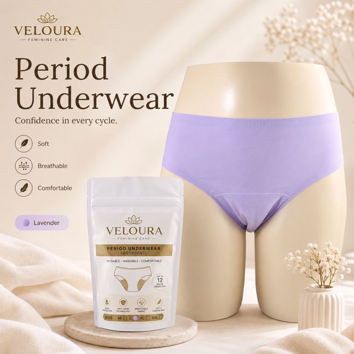 Chiloți menstruali Veloura – Reutilizabili | Menstruație, postpartum și incontinență ușoară