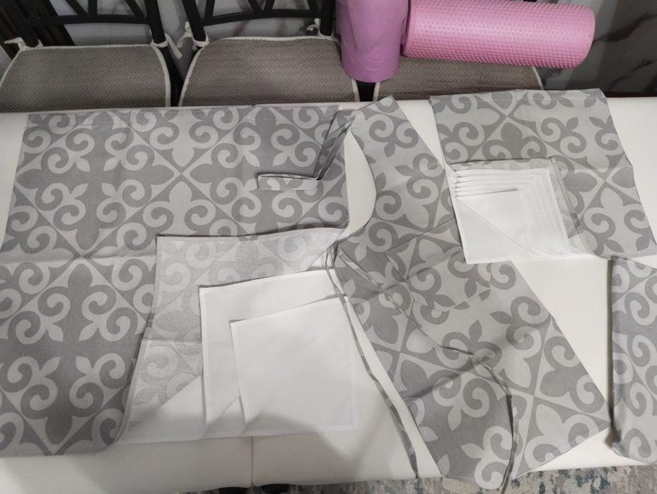 Сыпыра комплект в сером цвете орнамент